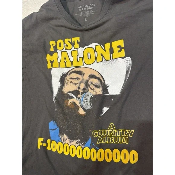 Post Malone Shirt Mens Large Gray Long Sleeve Country Album Tour Concert - Picture 3 of 7